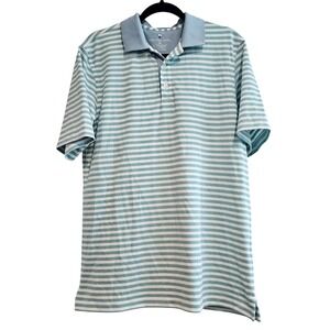 Southern Shirt Co. Mens‎ Medium teal Stripe Short Sleeve Polo Shirt SSCO Golf